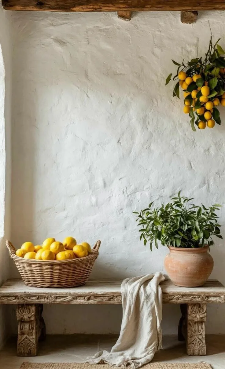 Lemons in a woven basket